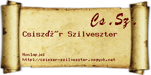 Csiszér Szilveszter névjegykártya