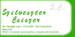 szilveszter csiszer business card