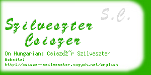 szilveszter csiszer business card